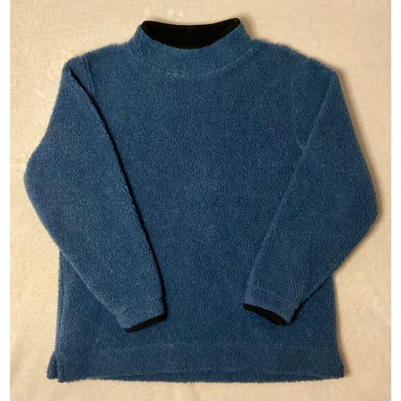 L.L. Bean Women’s Oversized Vintage Sherpa Pullover Sweater Blue Size Medium - Picture 1 of 3